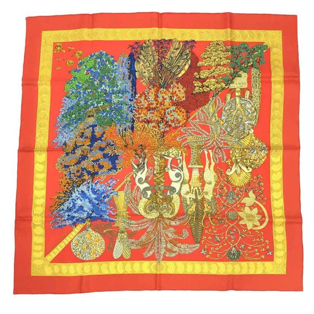 Hermes Authentic Orange Silk Scarf Hermes Authentic Orange Silk Scarf
